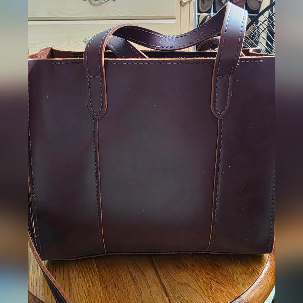 Portland Leather Deep Brown Leather Tote Bag - Picture 4 of 8